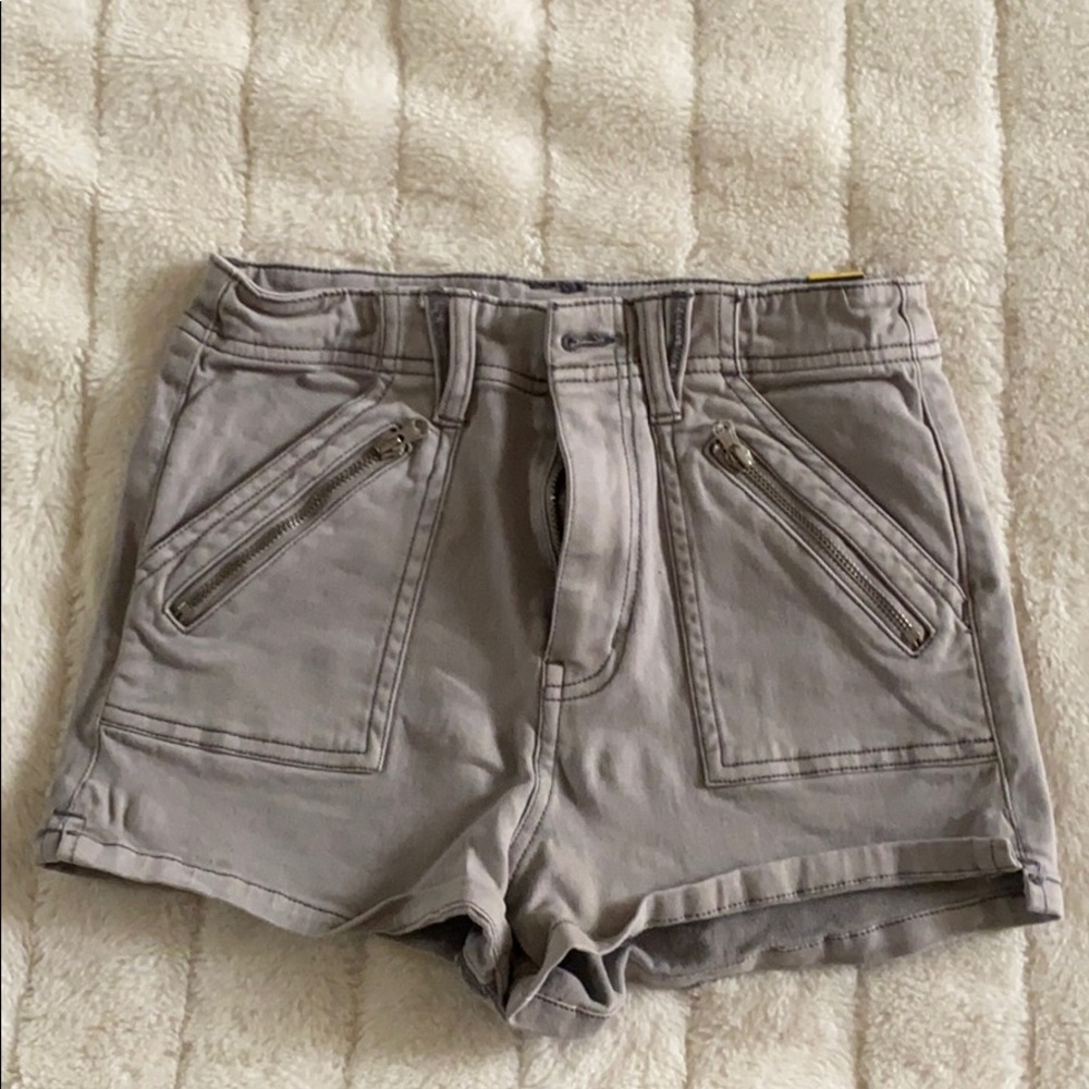 abercrombie and fitch high waist grey shorts *new*